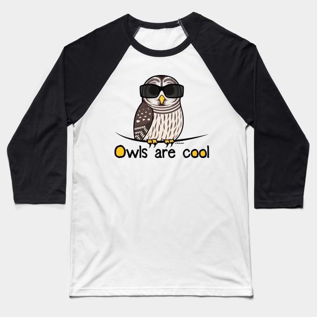 Owls are cool Baseball T-Shirt by birdorable